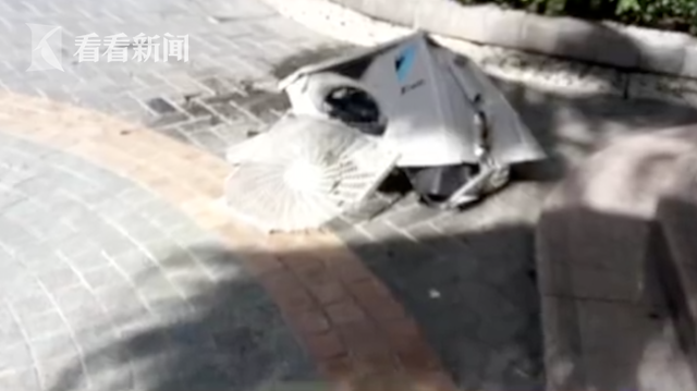 11樓砸下空調主機 小區業主很害怕